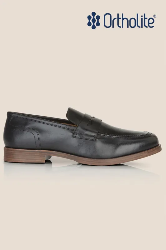 Clint Leather Mens Penny Loafer - Silver Street London
