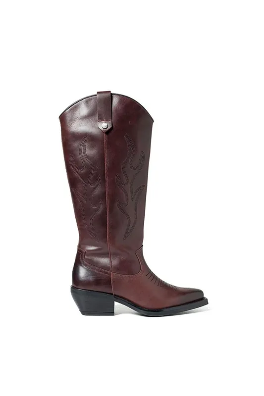 Wessel Boot Wine' Leather Boots - STEVE MADDEN