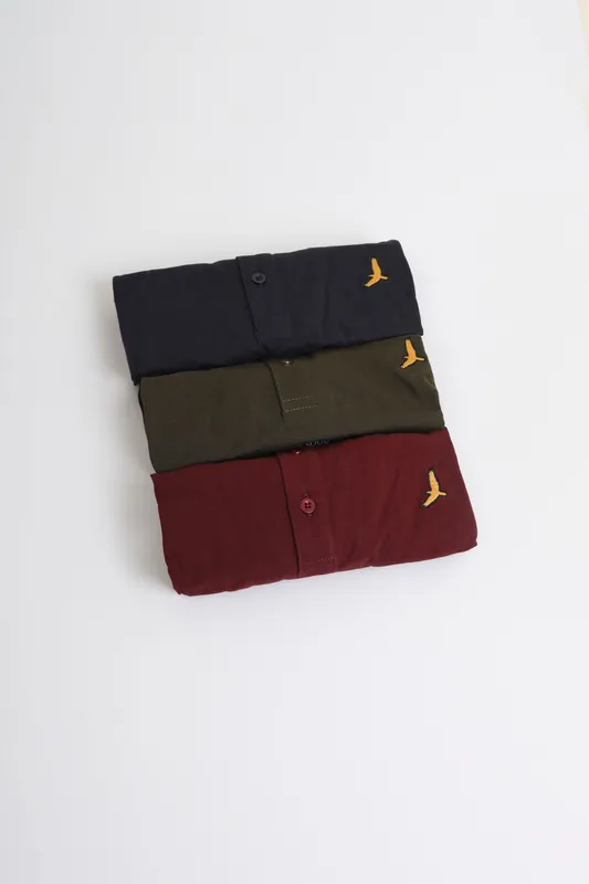 3 Pack Cotton Jersey Polo Shirts - Brave Soul