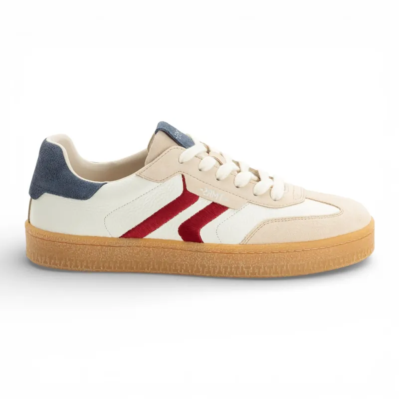 Tamaris Leather Stripe Trainer Sneaker Shoes - 13616