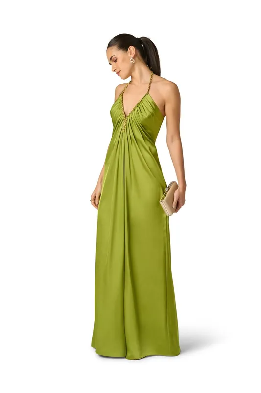 Stretch Satin Long Dress - Adrianna Papell