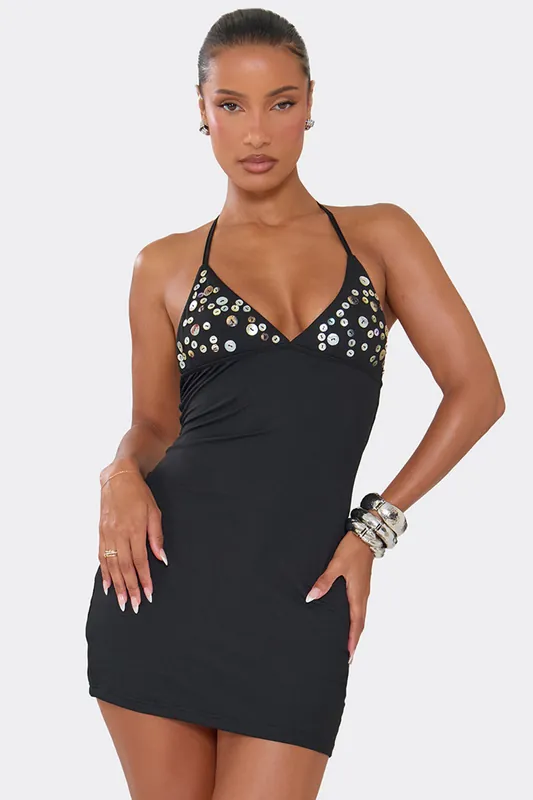 Strappy Open Back Mini Dress - EGO