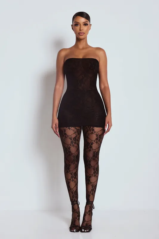 The Amilia Lace Leggings Black - LEMONLUNAR