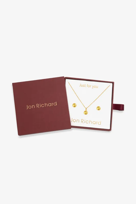 14Ct Real Gold Plated Birthstone Bezel Set - November - Gift Boxed