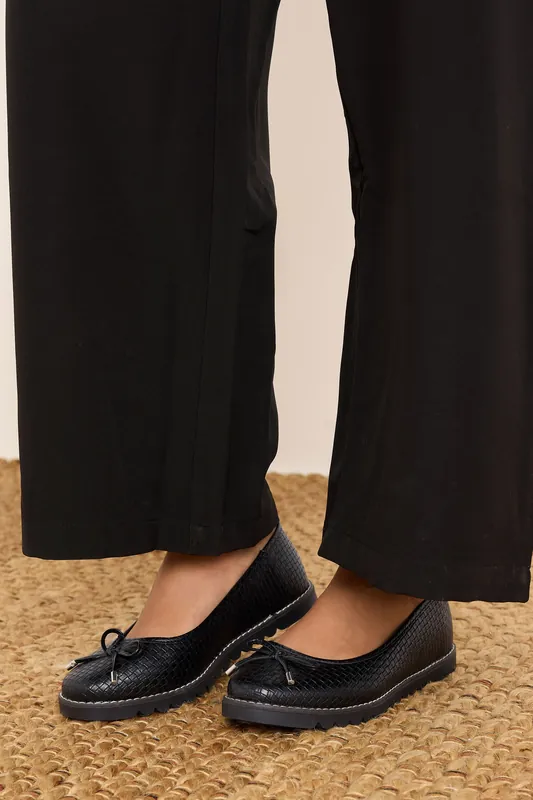Extra Wide Fit Woven Ballet Pumps - Yours