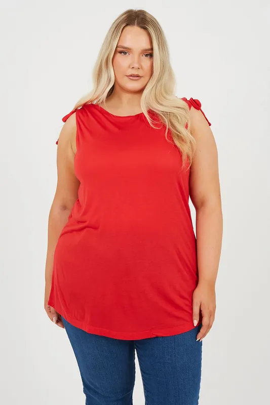 Curve Drawstring Shoulder Longline Vest - Brave Soul