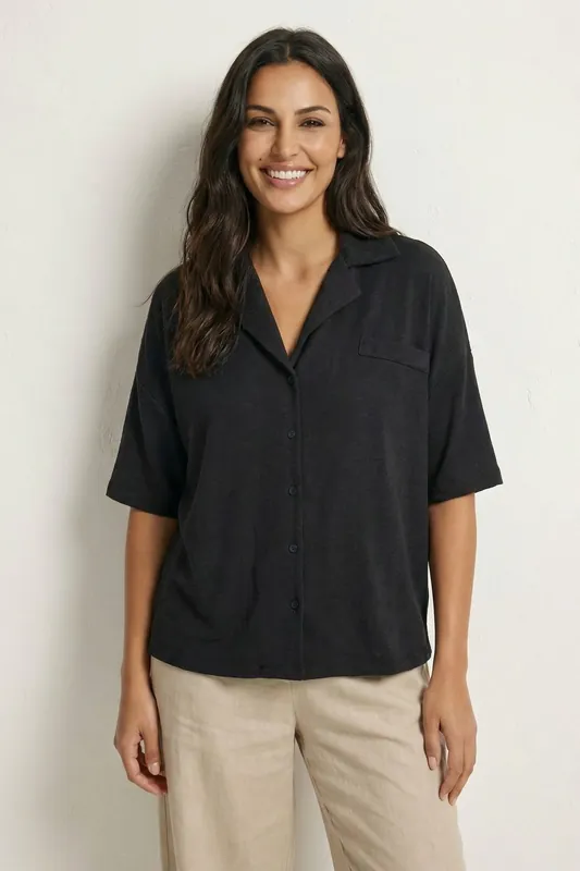 Relaxed Fit Button-Up Shirt