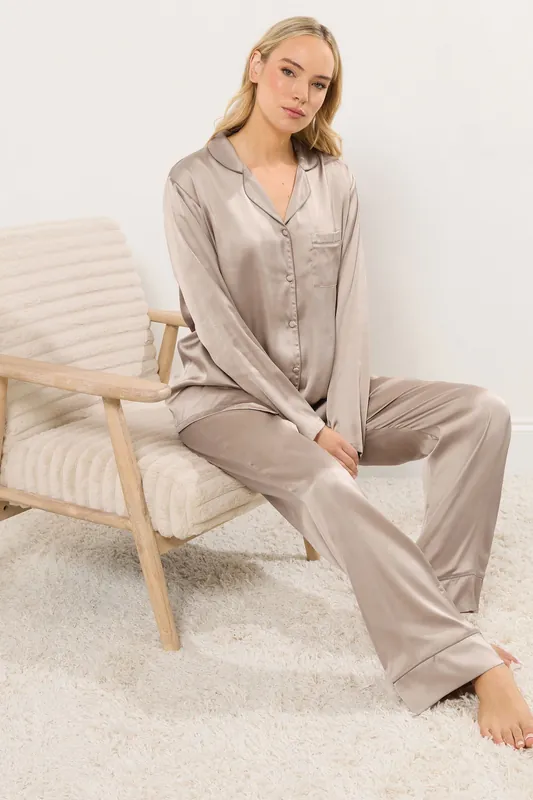 Tall Satin Pyjama Set - Long Tall Sally
