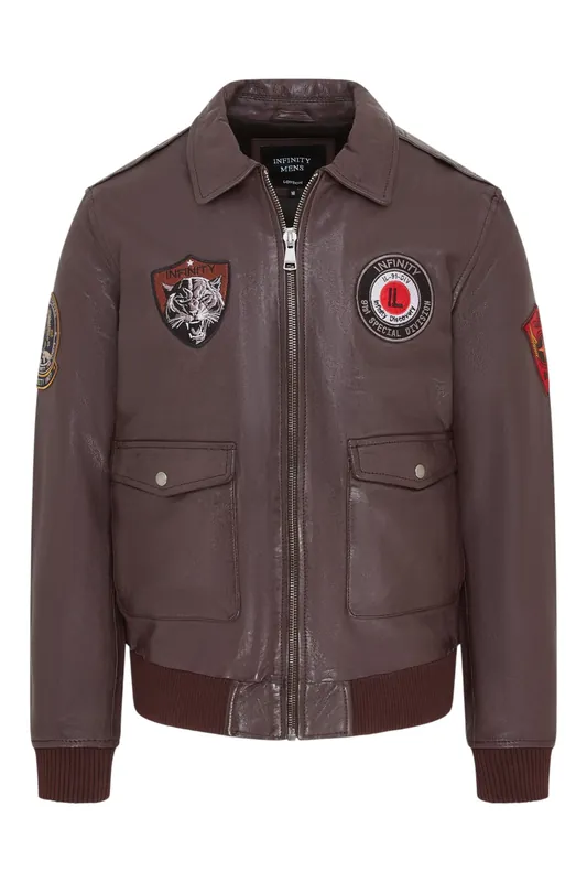 Leather Bomber G-1 Aviator Collar Jacket - Maverick