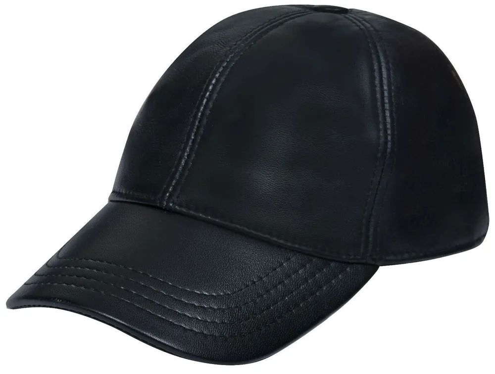 Real Nappa Leather Adjustable Golf Snapback Plain Baseball Cap Hat - Infinity Leather