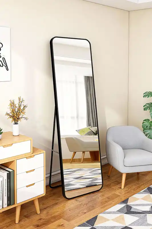 Rectangular Metal Frame Full Length Mirror - Living and Home