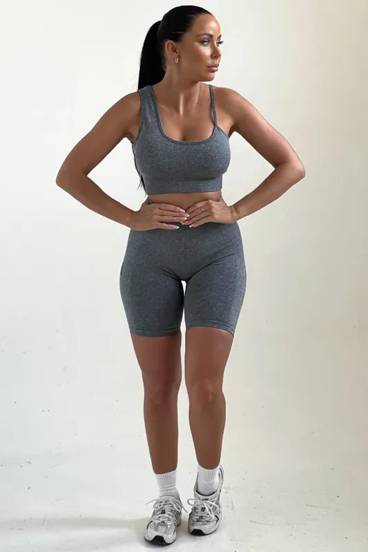 Fitted Bralette And Shorts Activewear Set - Femme Luxe