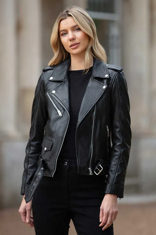 Stella' Real Leather Fashion Biker Jacket - Ashwood Leather
