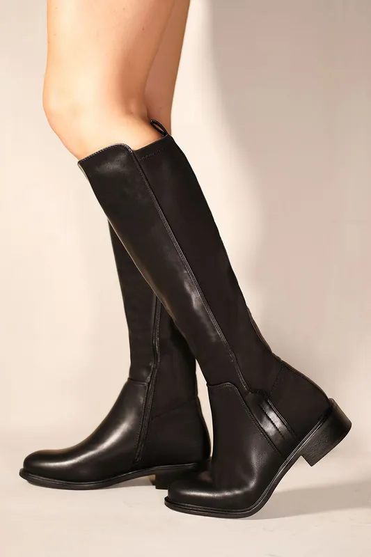 Parker' Knee High Boots With Side Zip - Where's That From