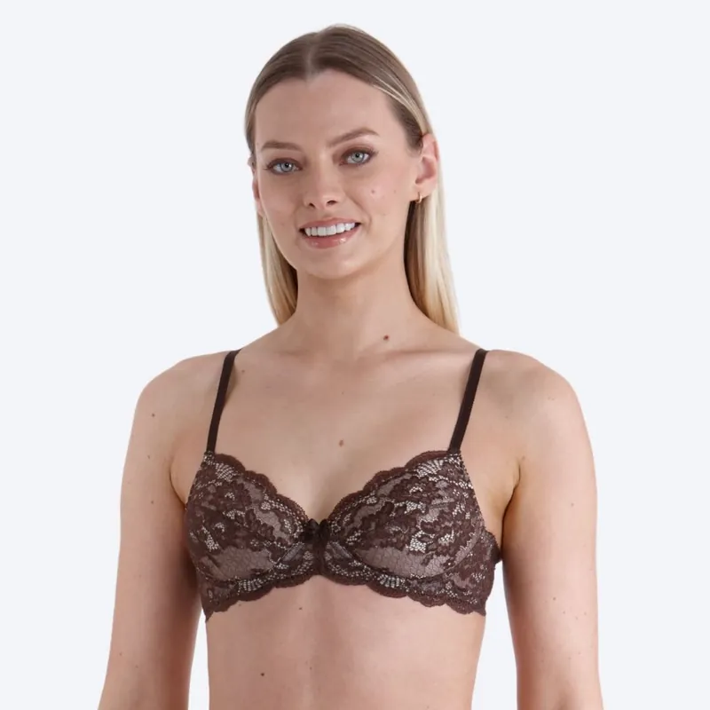 'Pippa' Non-Wired Chocolate Lace Bra