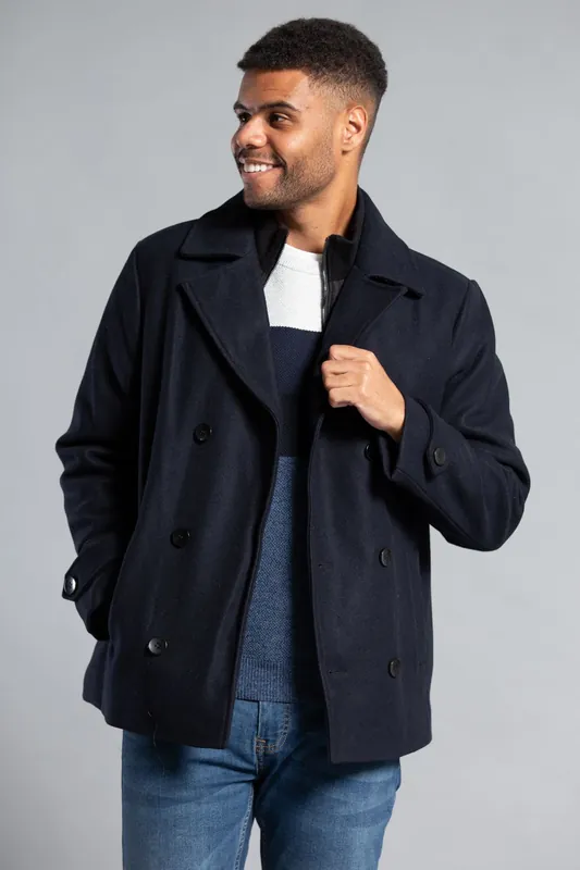 Faux Wool Coat with Inside Funnel Neck - Tokyo Laundry