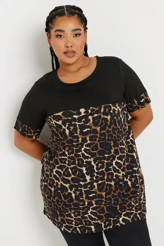 Contrast Leopard Print Top - Yours