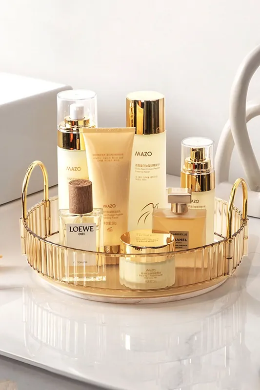 360 Rotating Cosmetic Organizer Skincare Display Box, Bathroom Make Up Spinning Holder Rack, Multifunctional Box For Home Dormitory Office Bedroom - SHEONLY