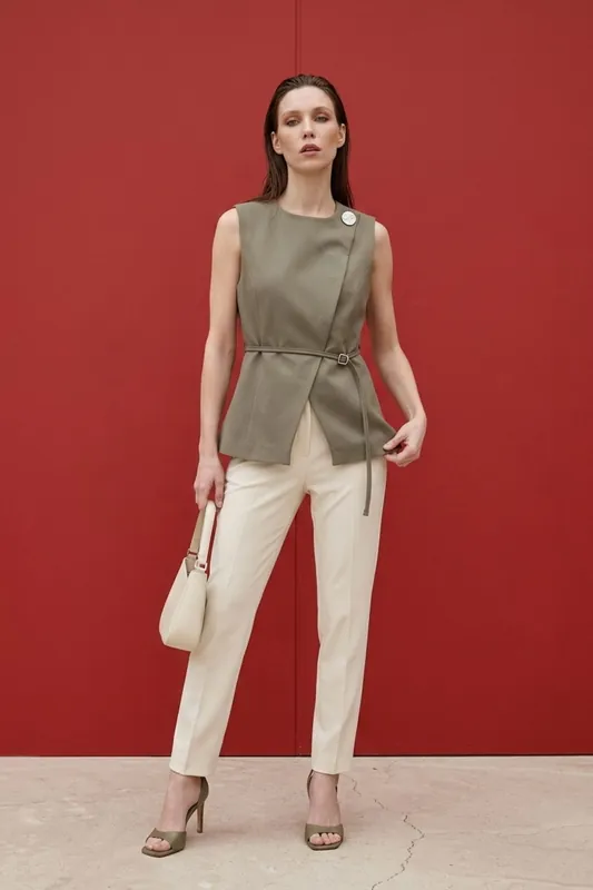 Belted crepe waistcoat - MyFashion