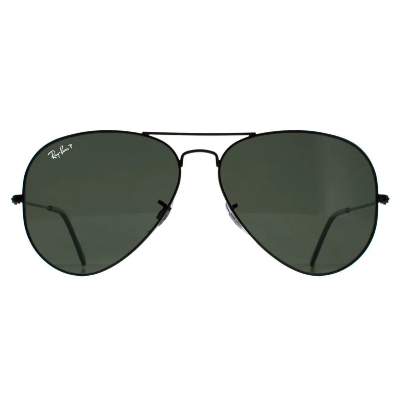 Aviator Black Green Polarized Aviator 3025 Sunglasses - Ray-Ban