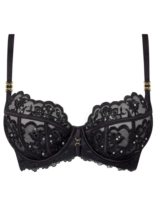 The Icon Fuller Bust DD+ Padded Plunge Black - Ann Summers
