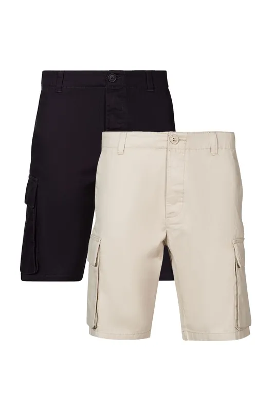 2 Pack Cotton Cargo Shorts - French Connection