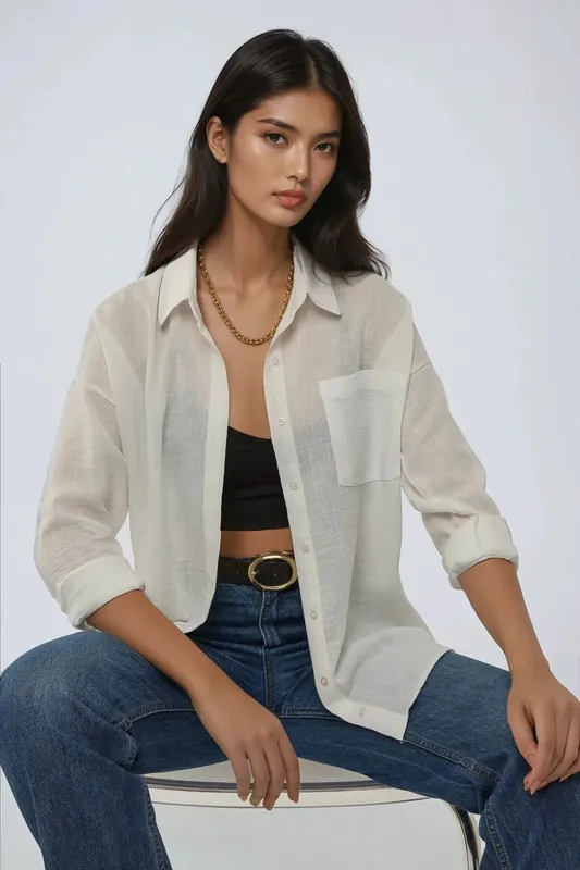 Linen Feel Regular Fit Shirt - Hiccup