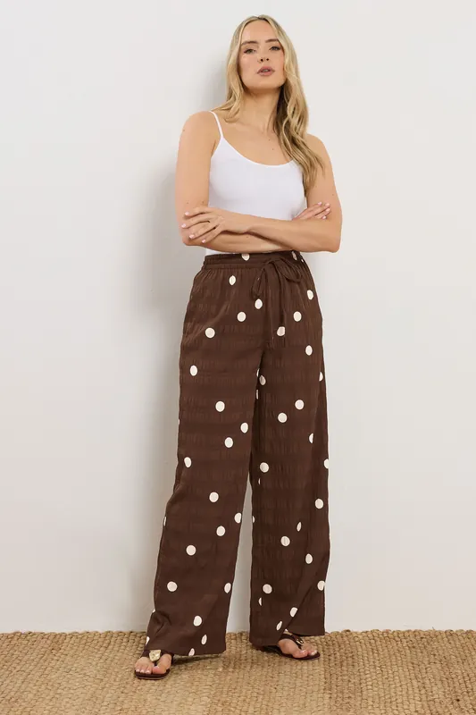 Tall Spot Wide Leg Trousers - Long Tall Sally