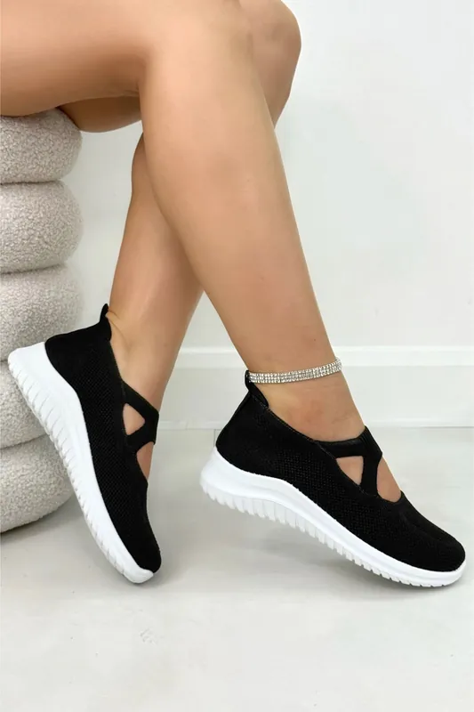 Comfort Knit Elastic AirWeave Trainers - Love Lemonade