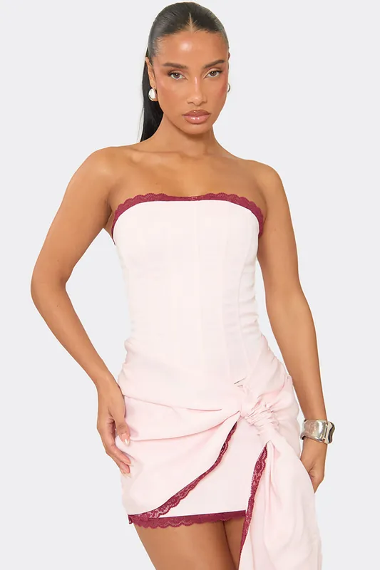 Sleeveless Bandeau Satin Mini Top - EGO