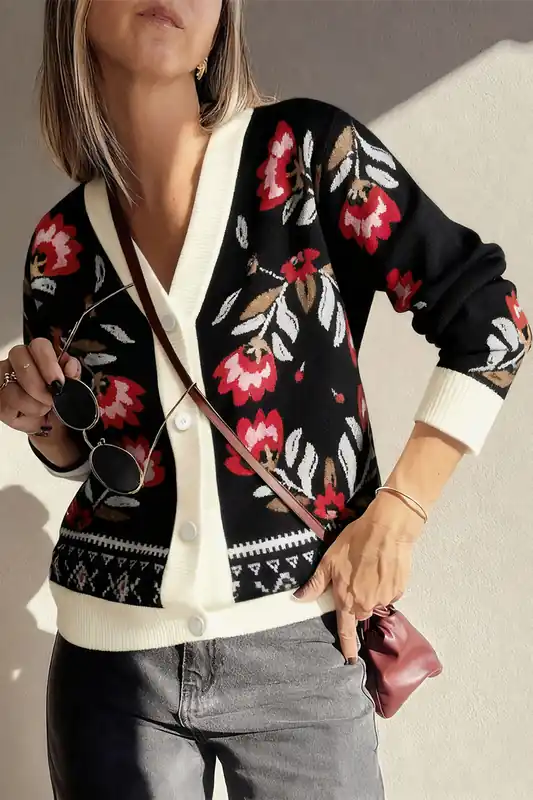 Floral Print Cardigan - Everyday The Label