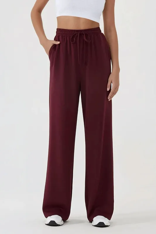 Wide Leg Elastic Waist Sweatpants - Hiccup