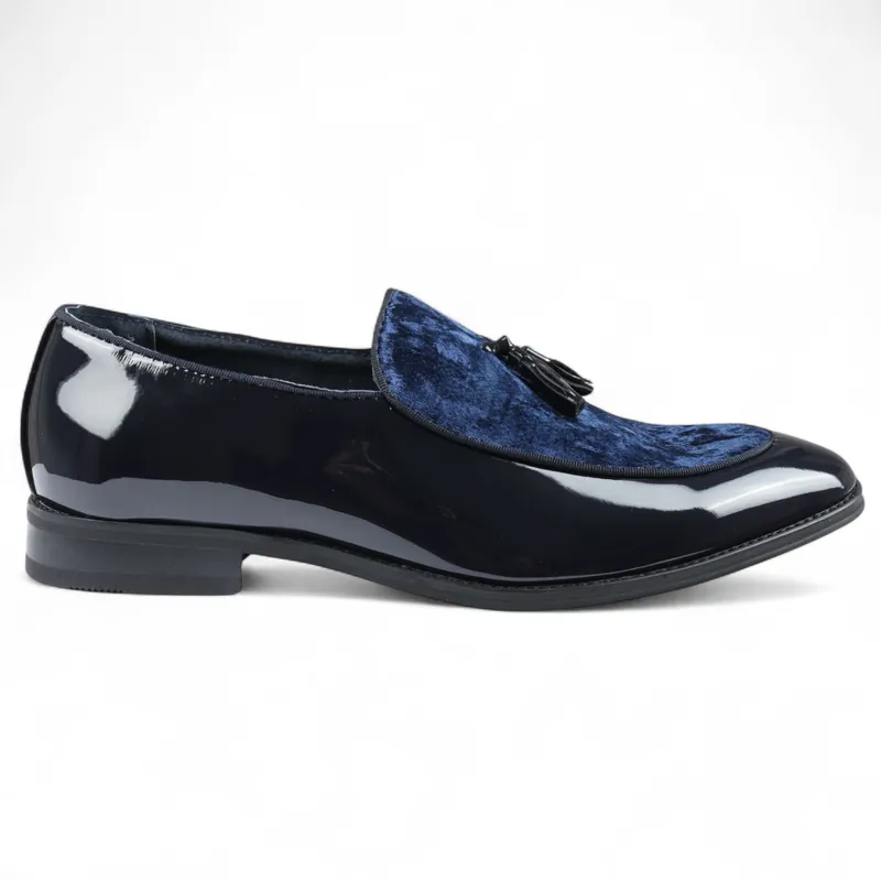 Velvet Tassel Loafers Formal Patent Dress Shoes - Infinity Leather