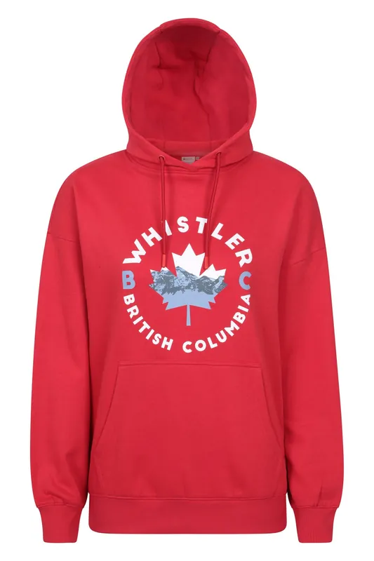'Whistler' Casual Relaxed Fit Comfy Adjustable Hood Graphic Hoodie - Mountain Warehouse