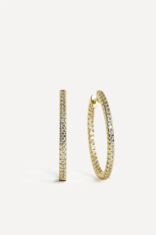 Eternal Gold Crystal Hoop Earrings - Linzi