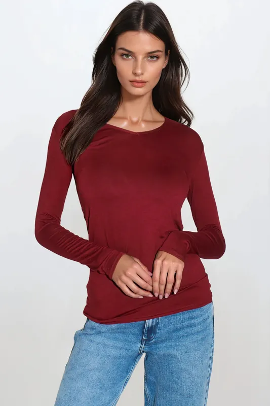 V Neck Long Sleeve Top - Aftershock London