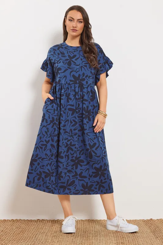 Abstract Floral Midi Dress - Yours