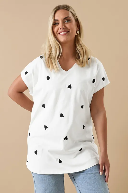 Heart Embroidered T-Shirt