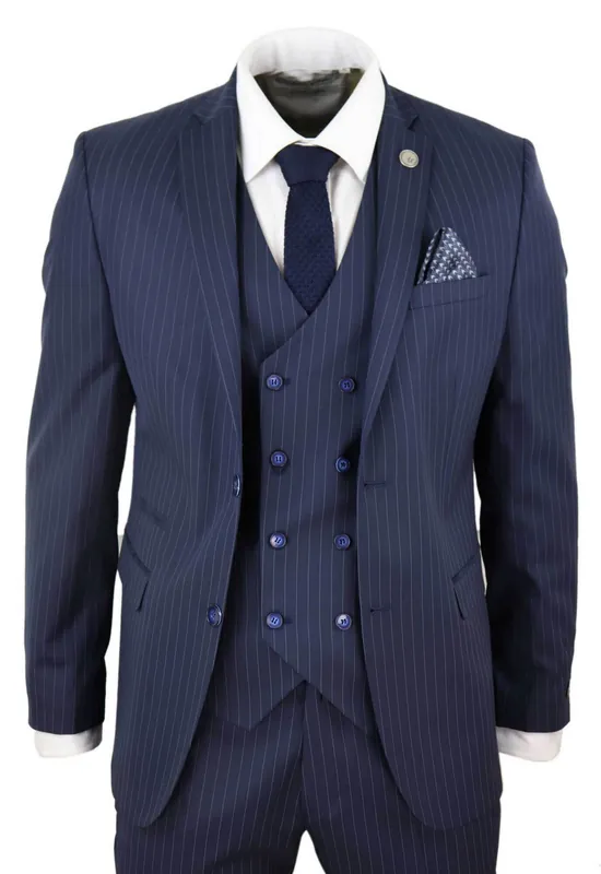 3 Piece Suit Gatsby 1920s Gangster Pinstripe - TruClothing