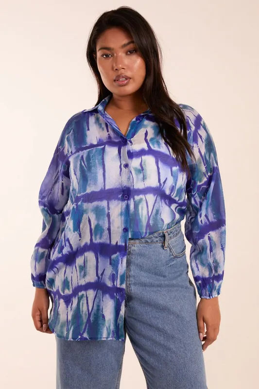 Curve Tie Dye Shirt - Blue Vanilla
