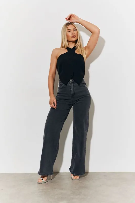 Black Halterneck Waistcoat - In The Style