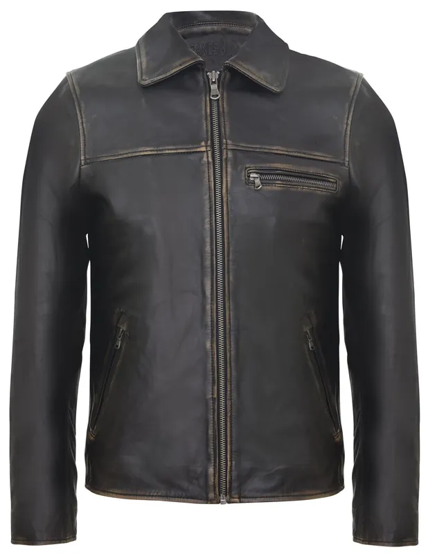 Cow Hide Leather Biker Jacket - Infinity Leather