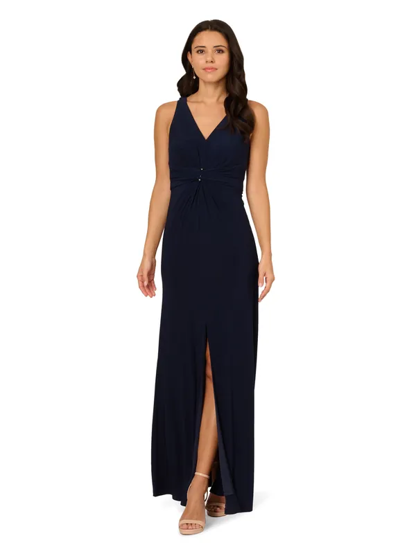 Shirred Mermaid Jersey Gown - Adrianna Papell