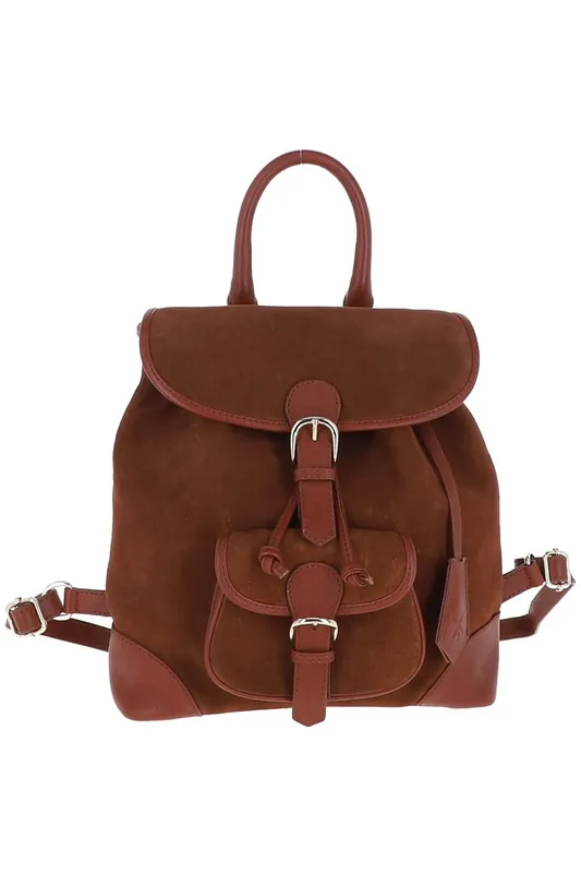 'Creativita Cosmica' Soft Suede Leather Backpack - Ashwood Leather