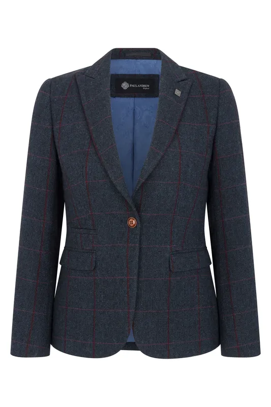 Women's Tweed Tailored Fit Formal Blazer - Infinity Leather