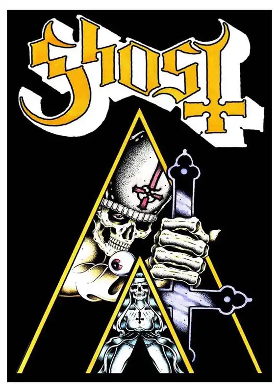 Clockwork Textile Poster - Ghost