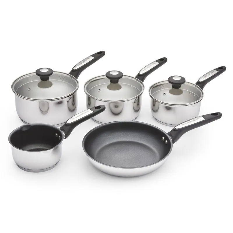 5 Piece Pouring Spout Stainless Steel Pan Set - Morphy Richards