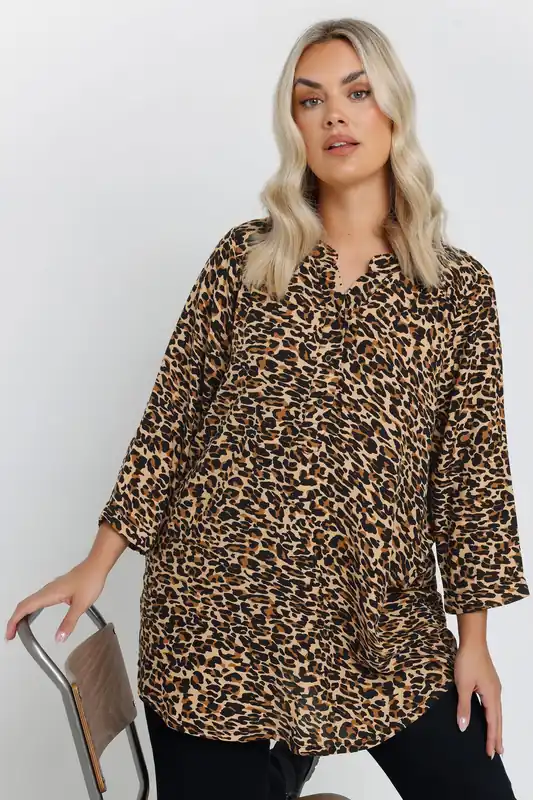 Leopard Half Placket Top - Yours