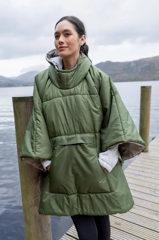 Wearable Blanket Hooded Warm Comfy for Camping Hiking - Mountain Warehouse