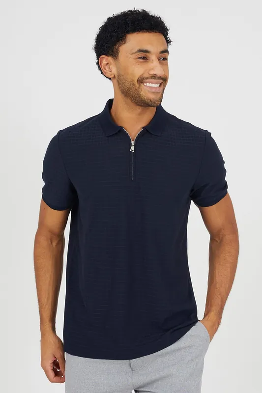 Zip-Neck Polo Shirt